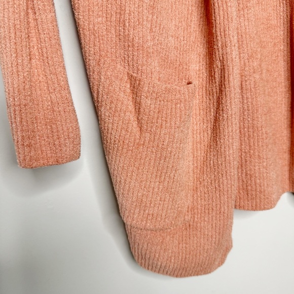 Barefoot Dreams CozyChic Ultra Lite Hooded Cardi Coral Pink Small - Picture 5 of 6